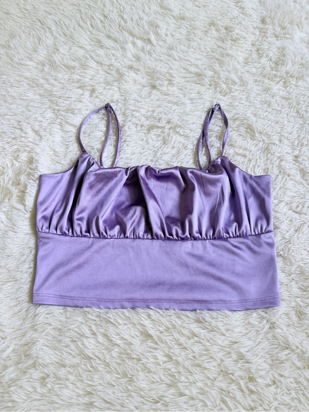 H&M Lilac Satin Crop Cami